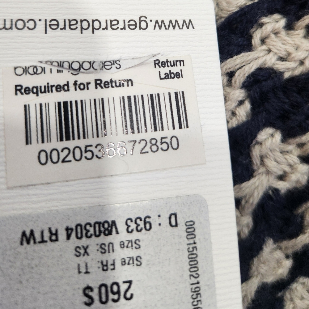 Gerard Darel Navy and White Patterned Cardigan Size 1 - Picture 12 of 15